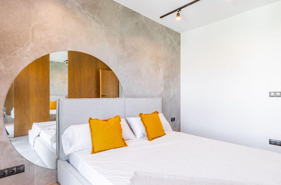 Stylish bedroom interior of a 5-bedroom villa in Benitachell - The Estates