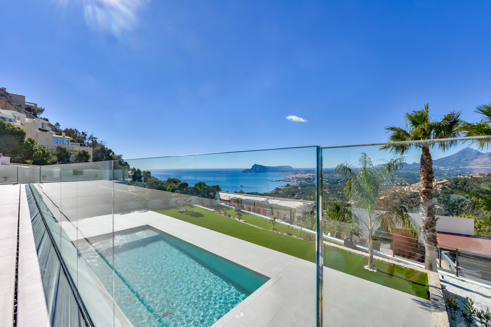 Pool terrace and garden with