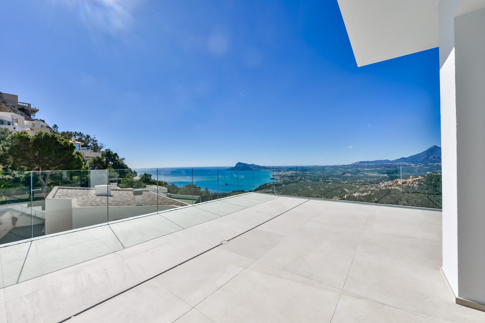 Spacious terrace with glass bal