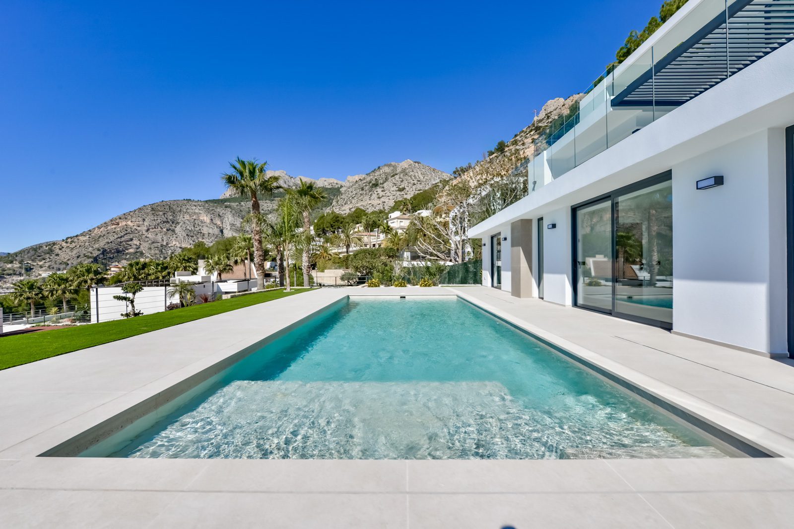Private pool and mountain setting at a modern villa in Altea - The Estates