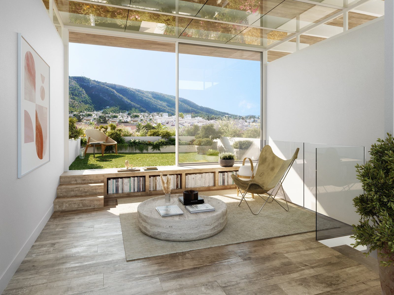 A bright living area with sea, garden, and city views in a 3-bedroom apartment in Alfaz del Pi - The Estates