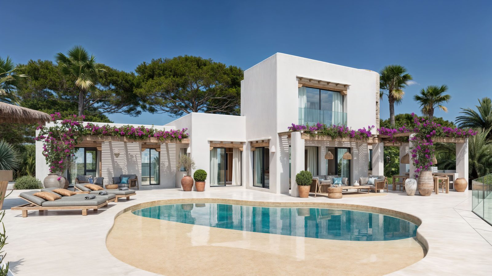 Luxury Ibiza Style Villa in Moraira with Sea Views