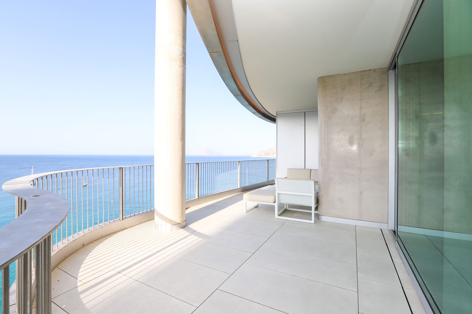 A balcony with sea views from a 4-bedroom apartment in Calpe - The Estates