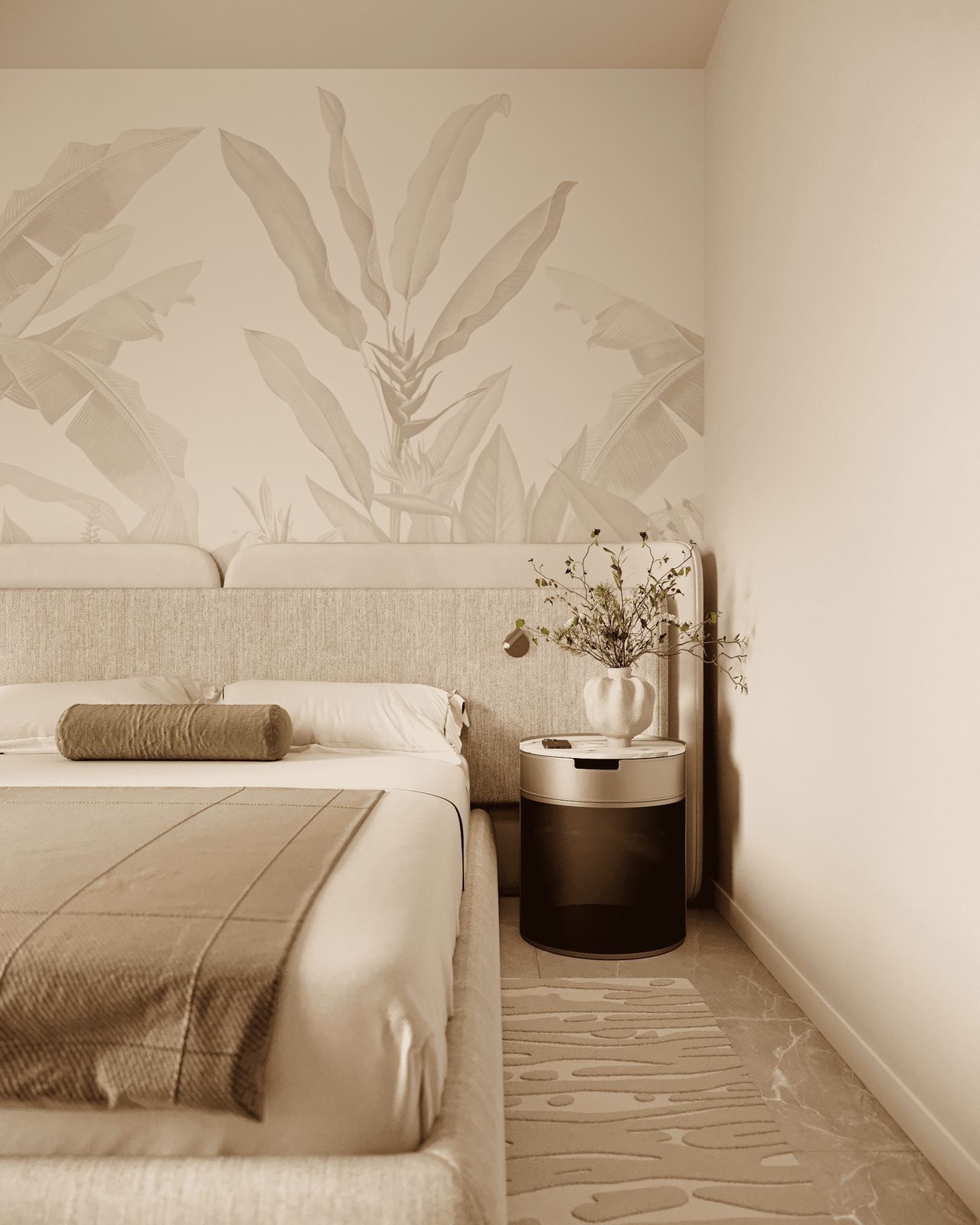 Stylish bedroom interior of a 2-bedroom apartment in Finestrat - The Estates