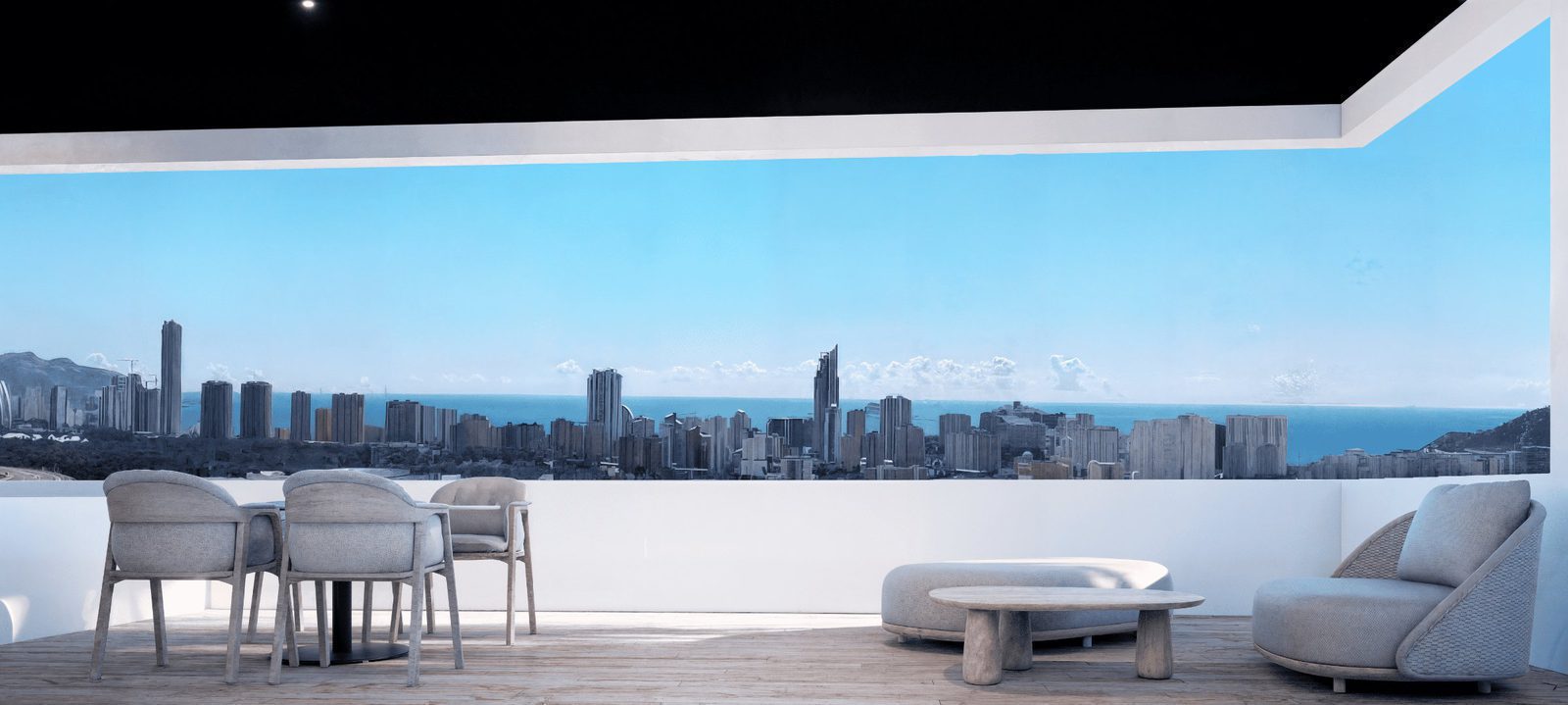 Stunning sea views from the terrace of a 2-bedroom penthouse in Finestrat - The Estates