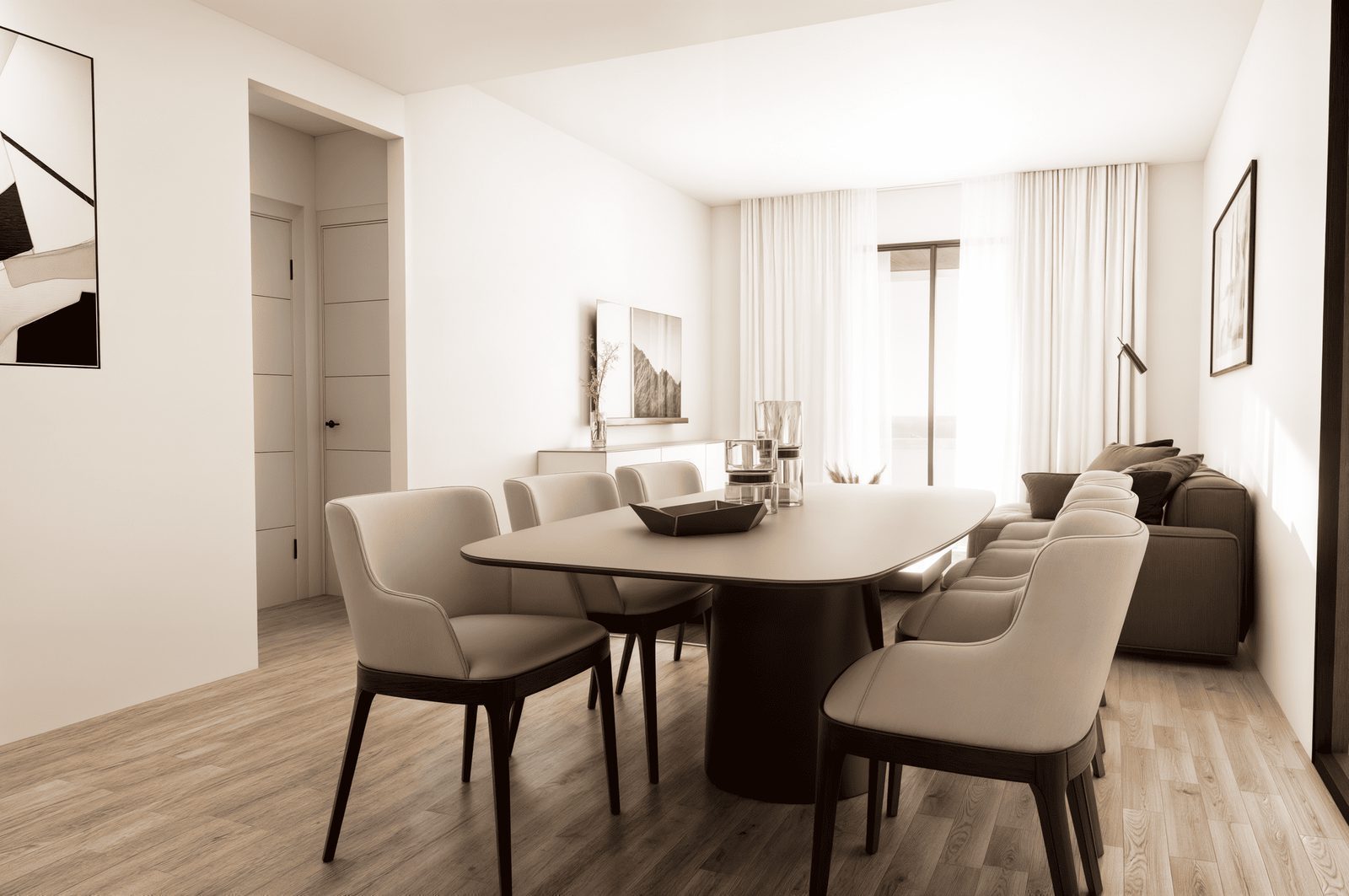 Elegant dining area in a 2-bedroom penthouse with sea views in Finestrat - The Estates