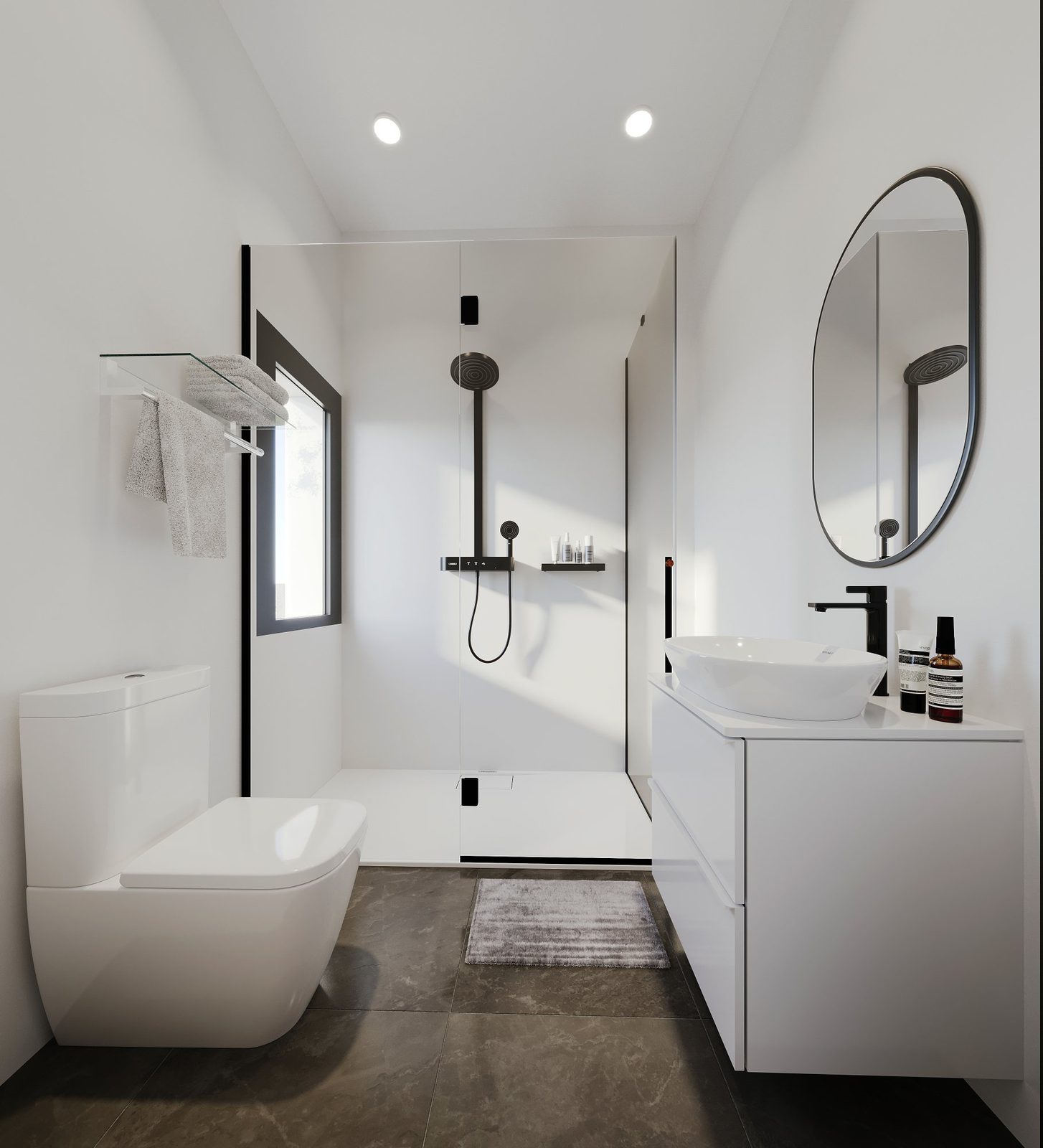 Modern bathroom design in a 3-bedroom villa in Calpe - The Estates