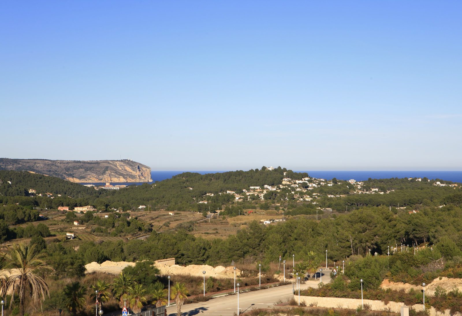 Panoramic sea, mountain and