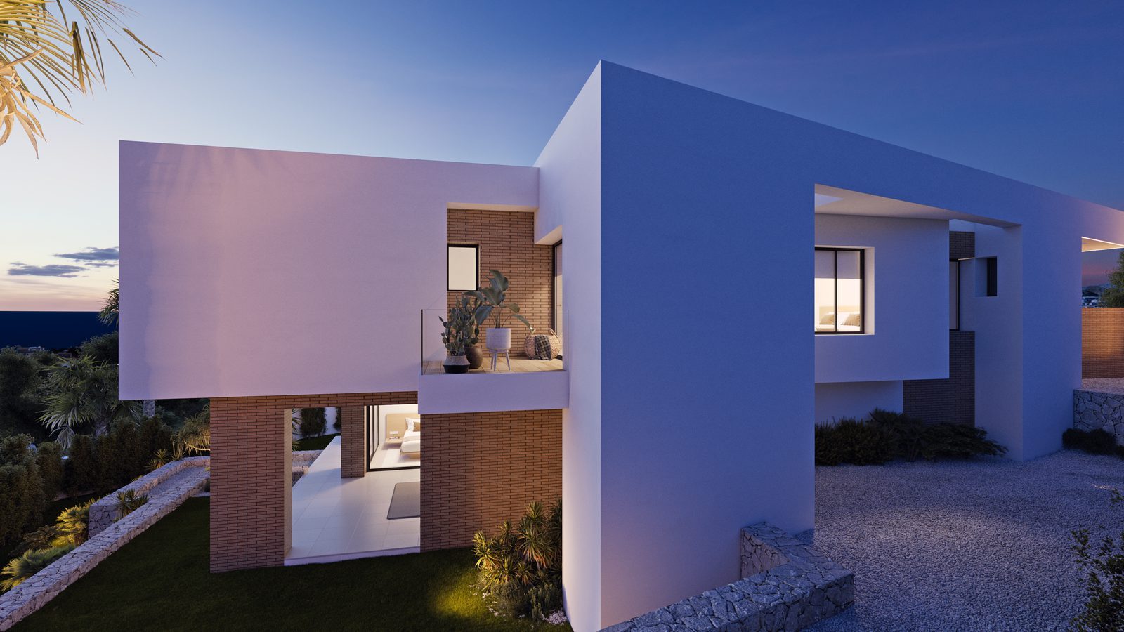 Modern exterior of a 3-bedroom villa in Benitachell with sea views - The Estates