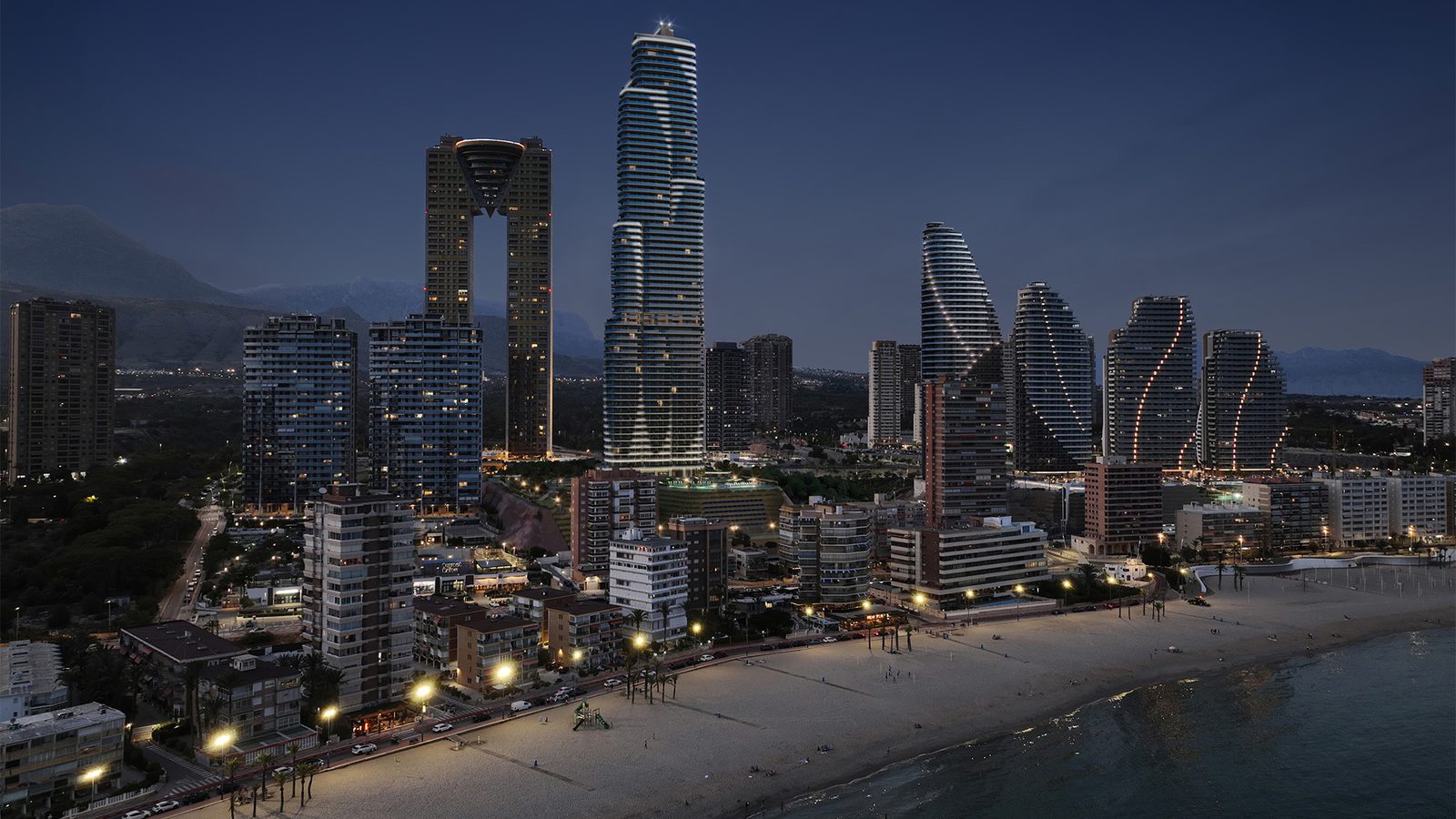 Panoramic sea views from a 4-bedroom apartment in Benidorm, overlooking the coastline - The Estates