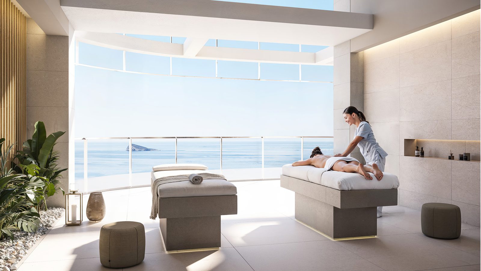 Spa area with sea views inside a 4-bedroom apartment in Benidorm - The Estates
