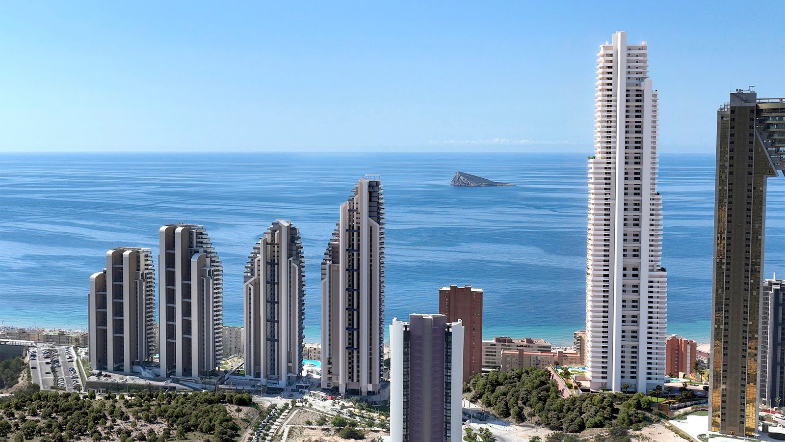 Panoramic sea view from a 4-bedroom apartment in Benidorm - The Estates