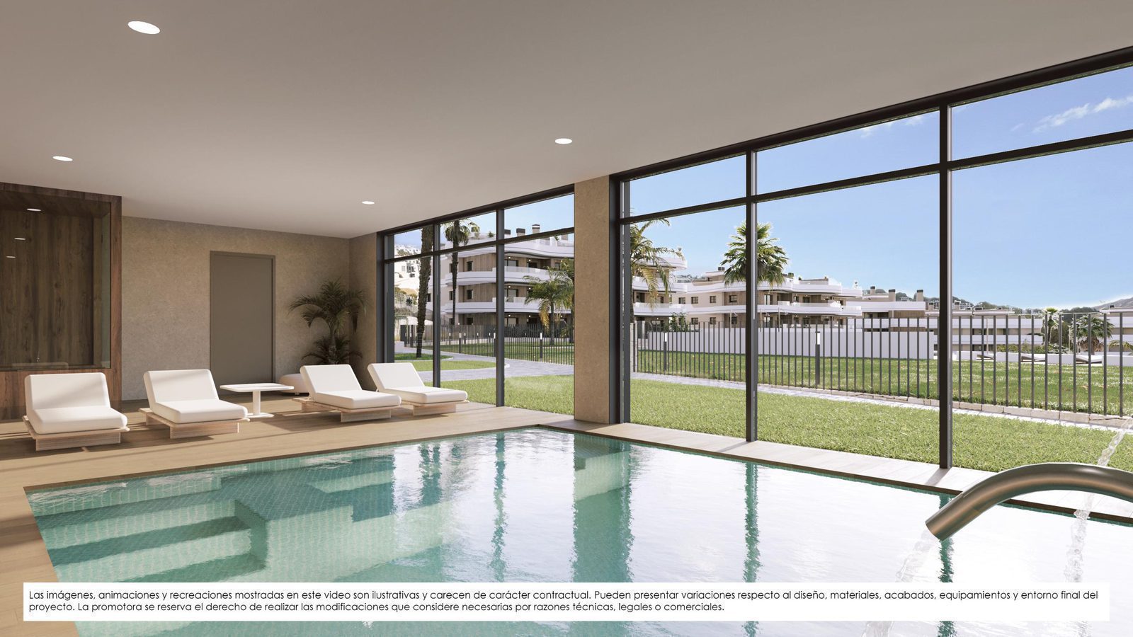 A view of the pool area in a 2-bedroom penthouse in Finestrat - The Estates