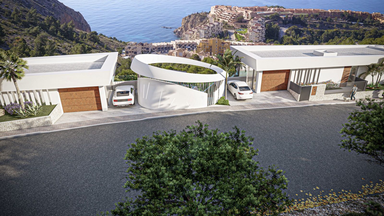 Modern villa exterior with stunning sea views in Calpe - The Estates