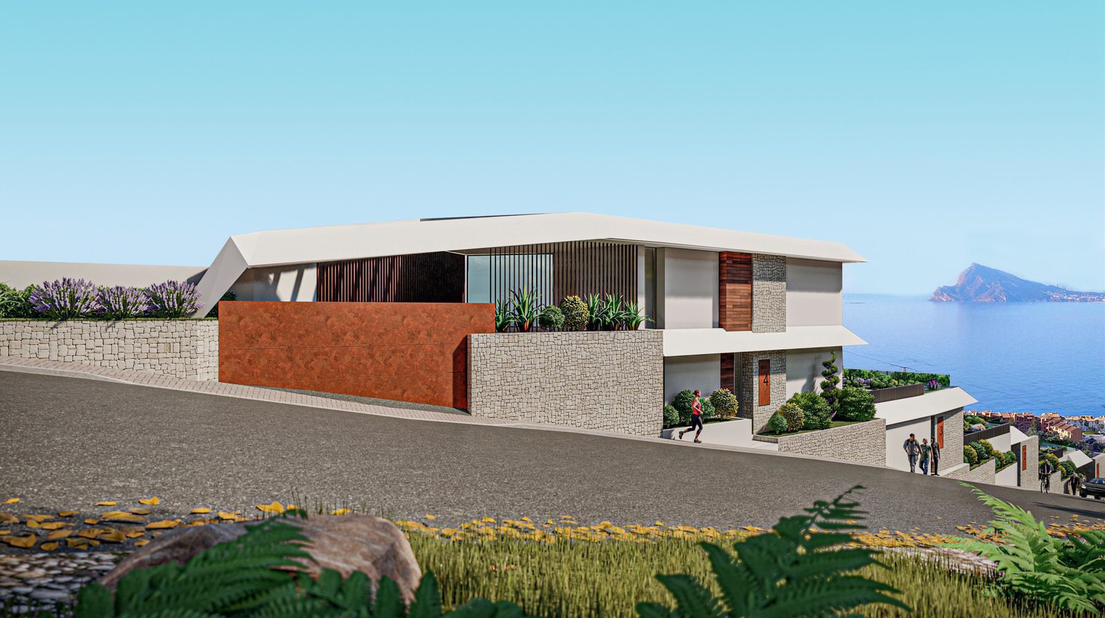 Modern villa exterior with panoramic sea views of a 4-bedroom villa in Calpe - The Estates