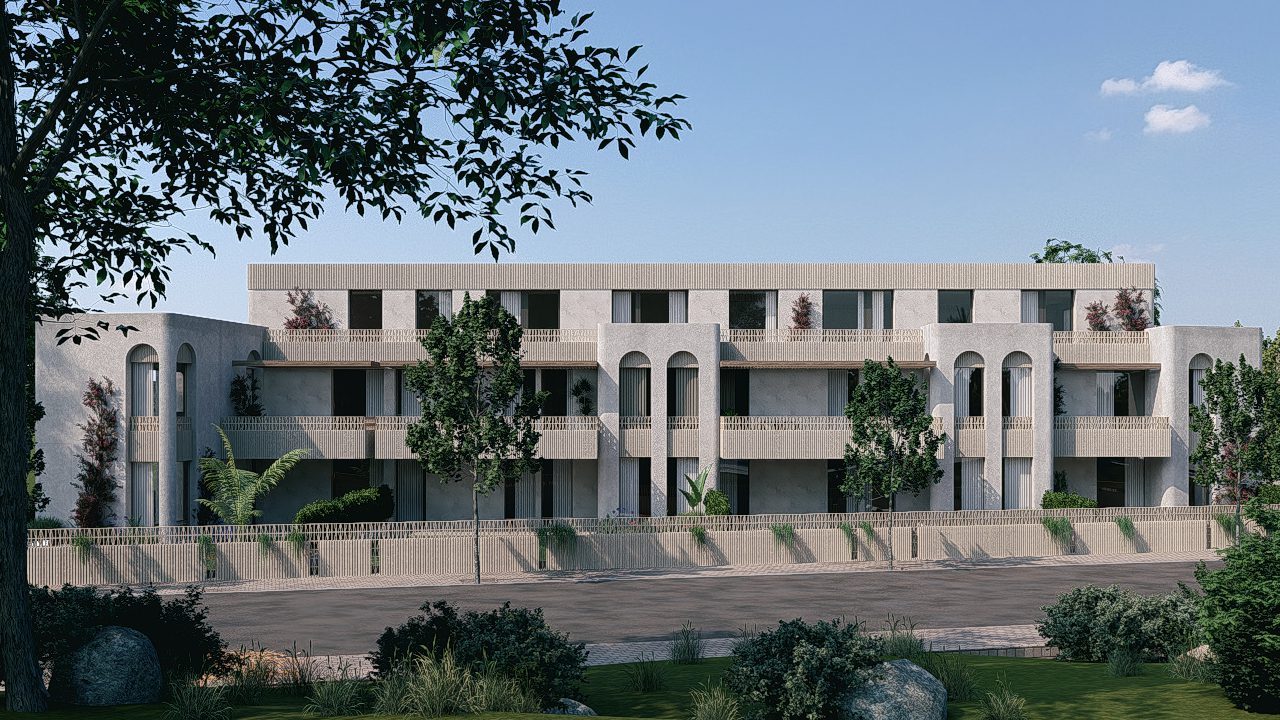 Contemporary townhouse exterior with landscaped frontage of a 4-bedroom townhouse in Jávea - The Estates