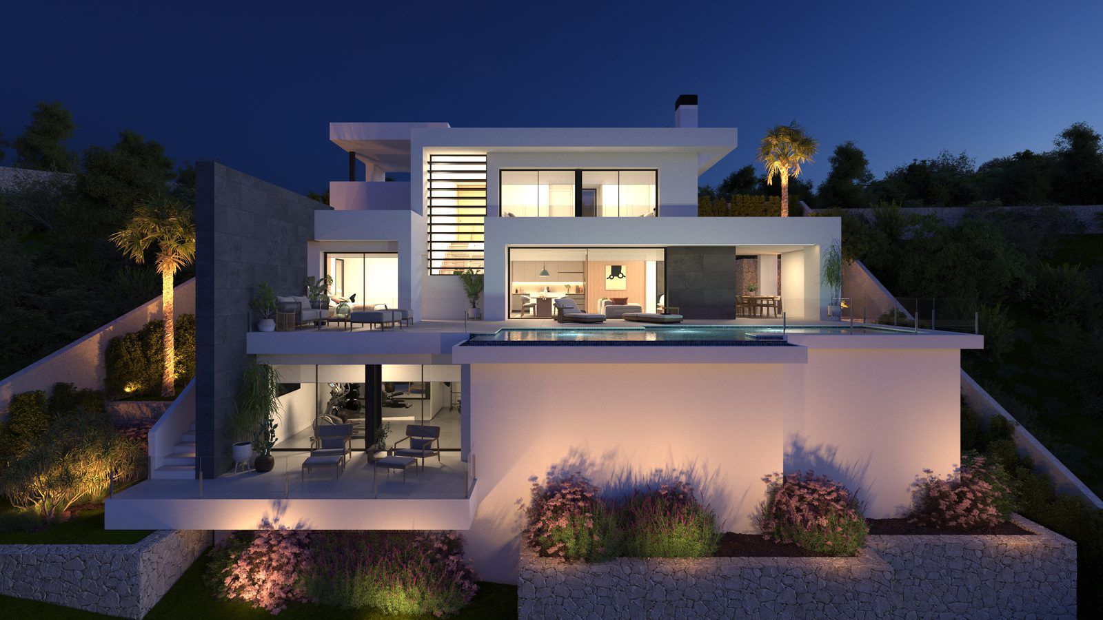 Illuminated modern villa with pool and landscaped gardens of a 3-bedroom villa in Benitachell - The Estates