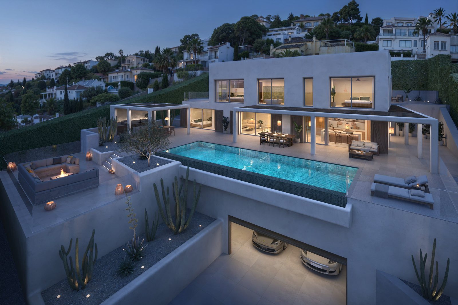 A stunning sea view of a modern 5-bedroom villa with a pool and garden in Javea - The Estates