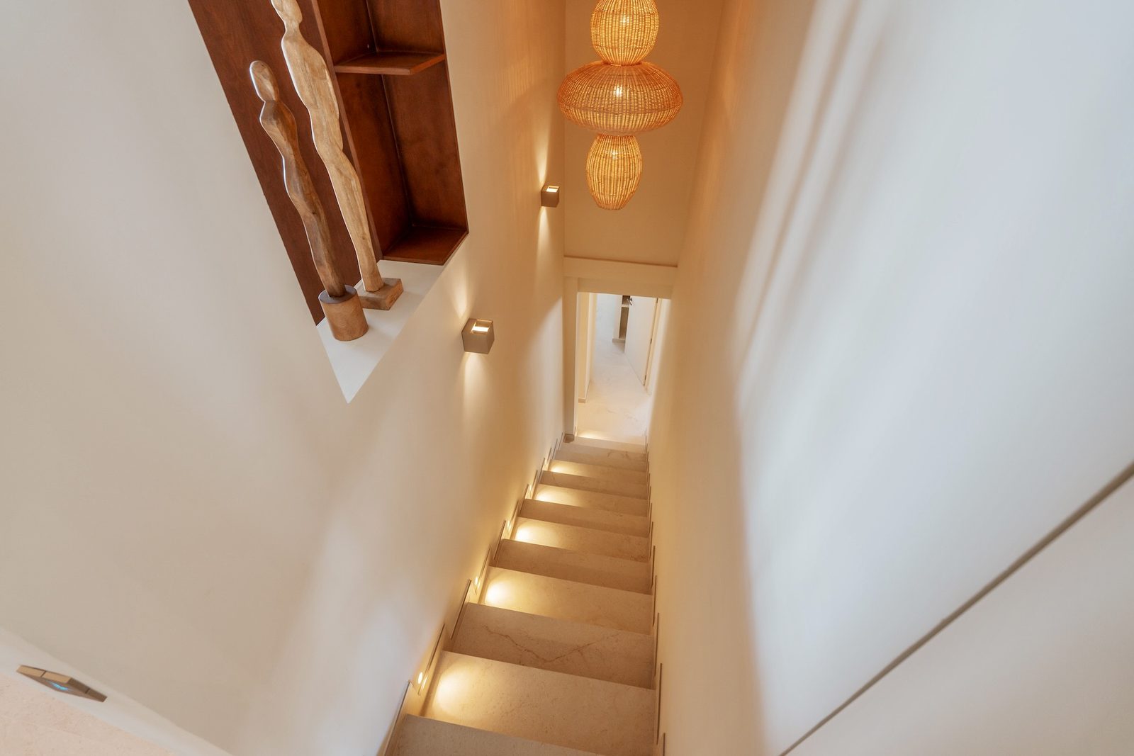 Stylish staircase with unique lighting in a 4-bedroom villa in Javea - The Estates