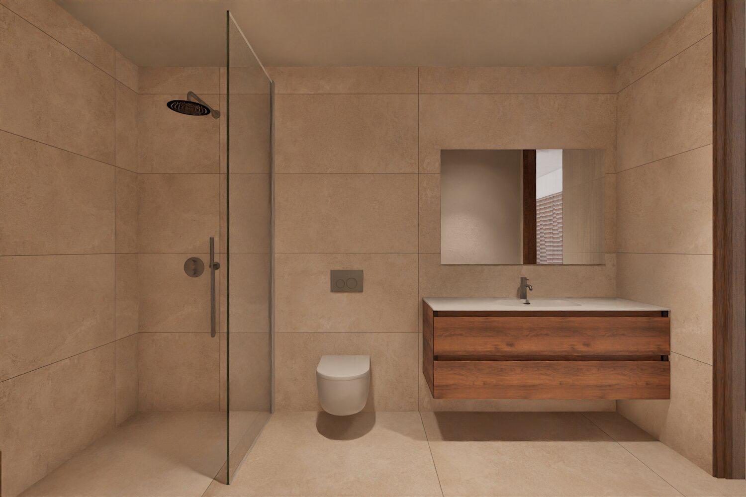 Modern bathroom design in a 4-bedroom villa in Denia - The Estates