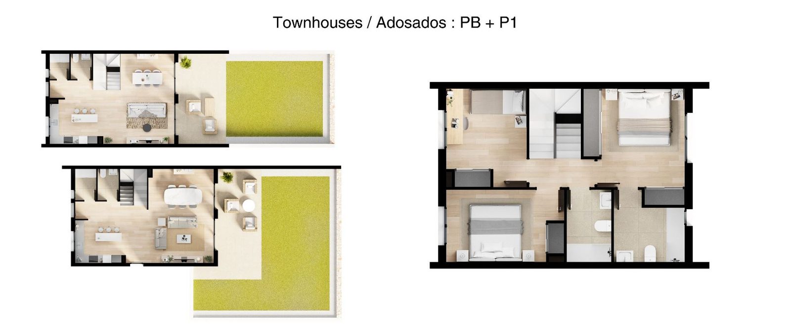 Floor plans showing the