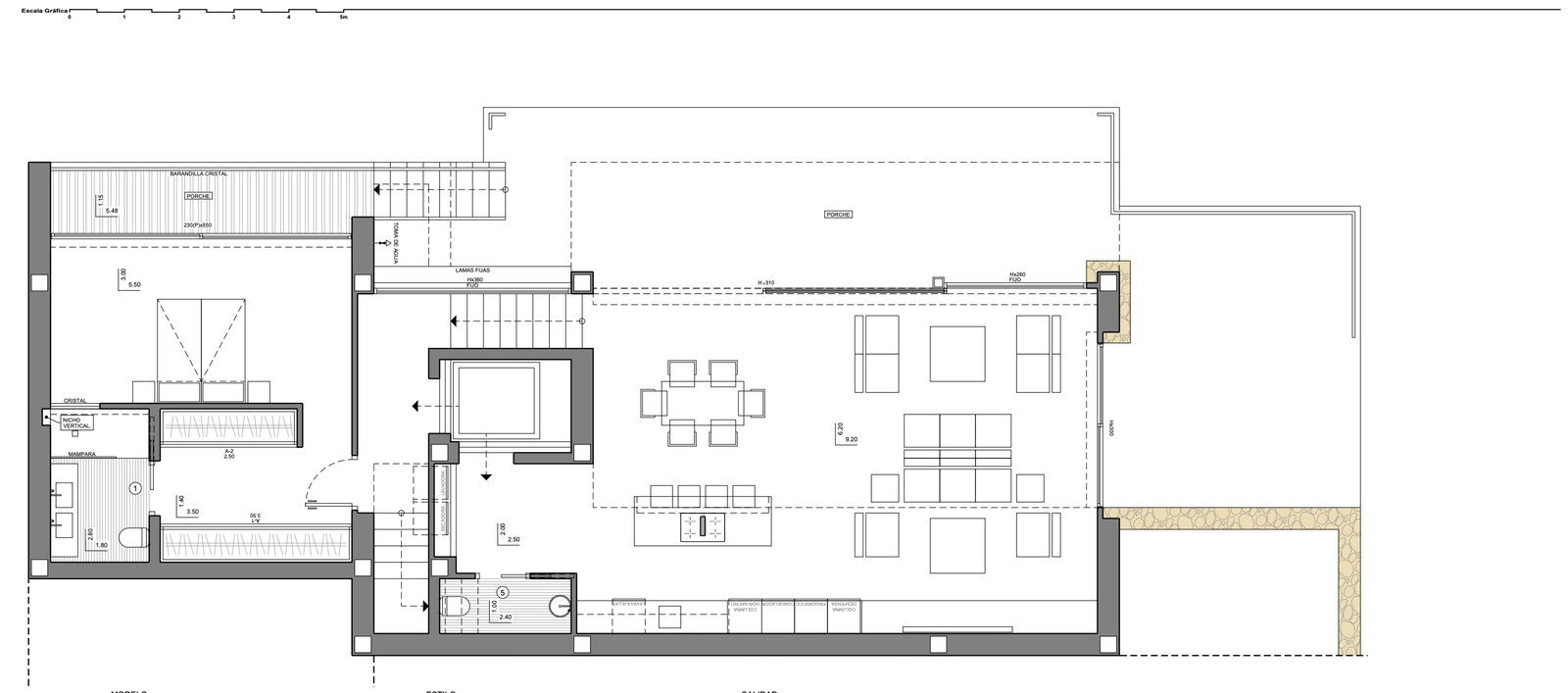 Architectural floor plan of a 4-bedroom villa in Altea - The Estates
