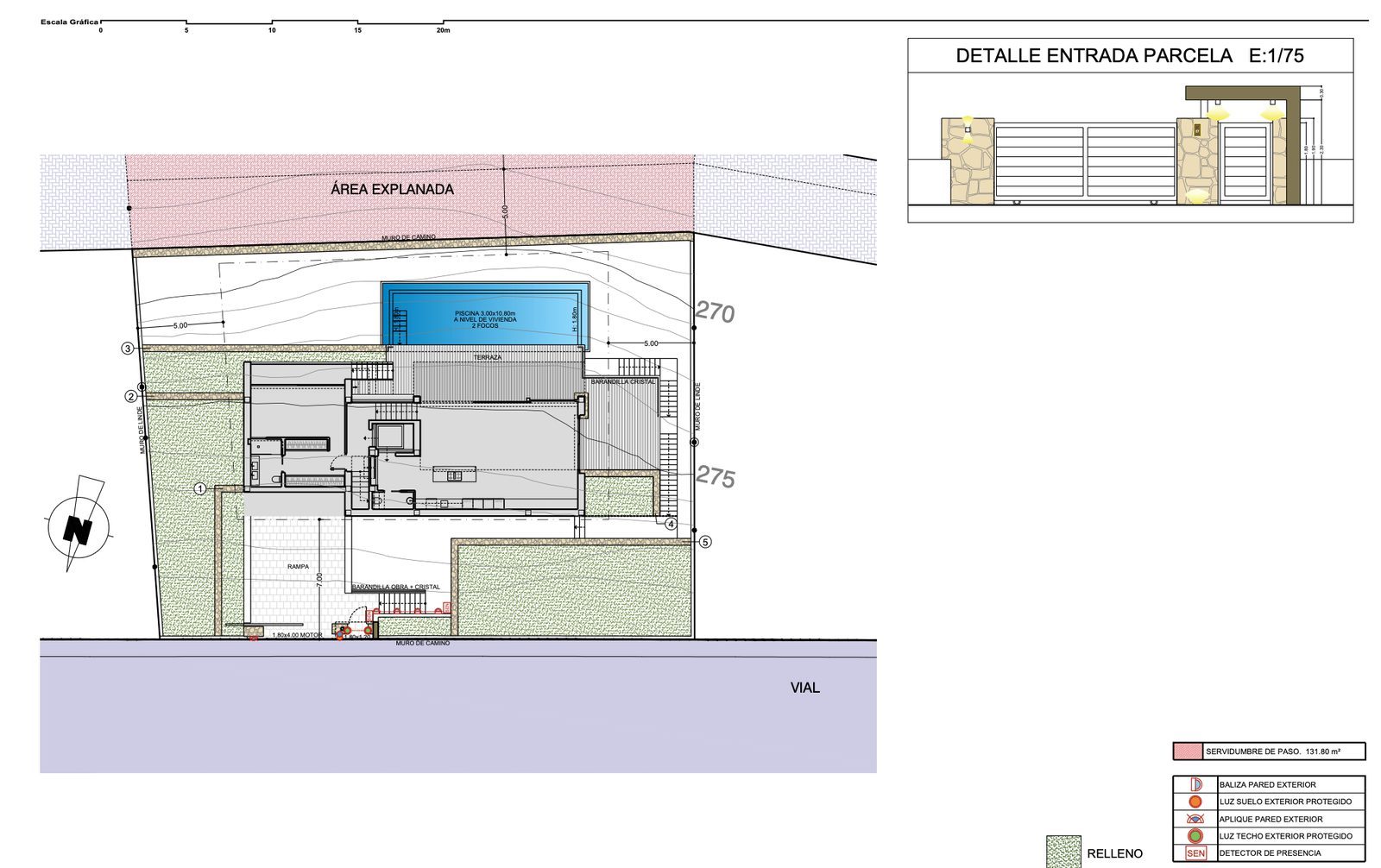 Site plan and parcel entrance detail for a 4-bedroom villa in Altea - The Estates