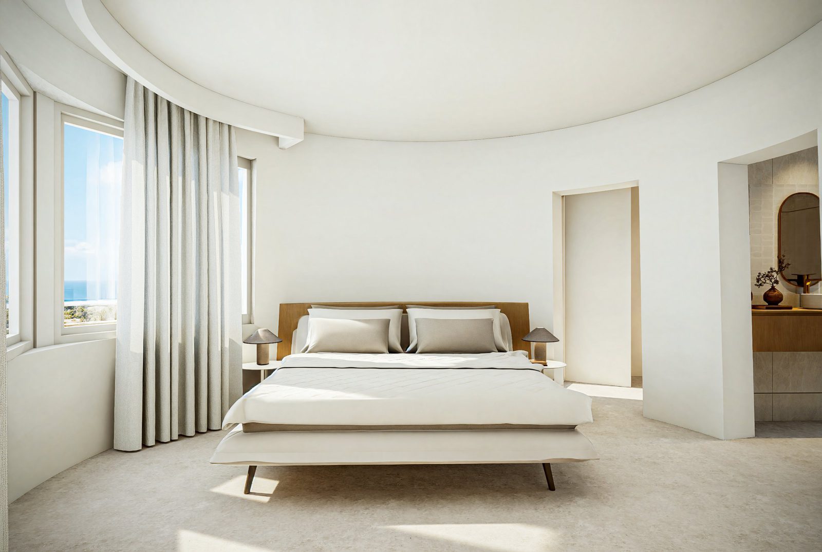 Bright master bedroom with sea views in a 4-bedroom villa in Altea - The Estates