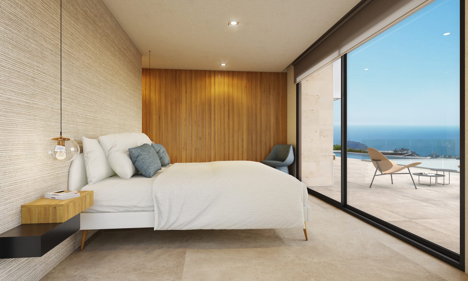 Sea-view bedroom of a 4-bedroom villa in Benitachell - The Estates