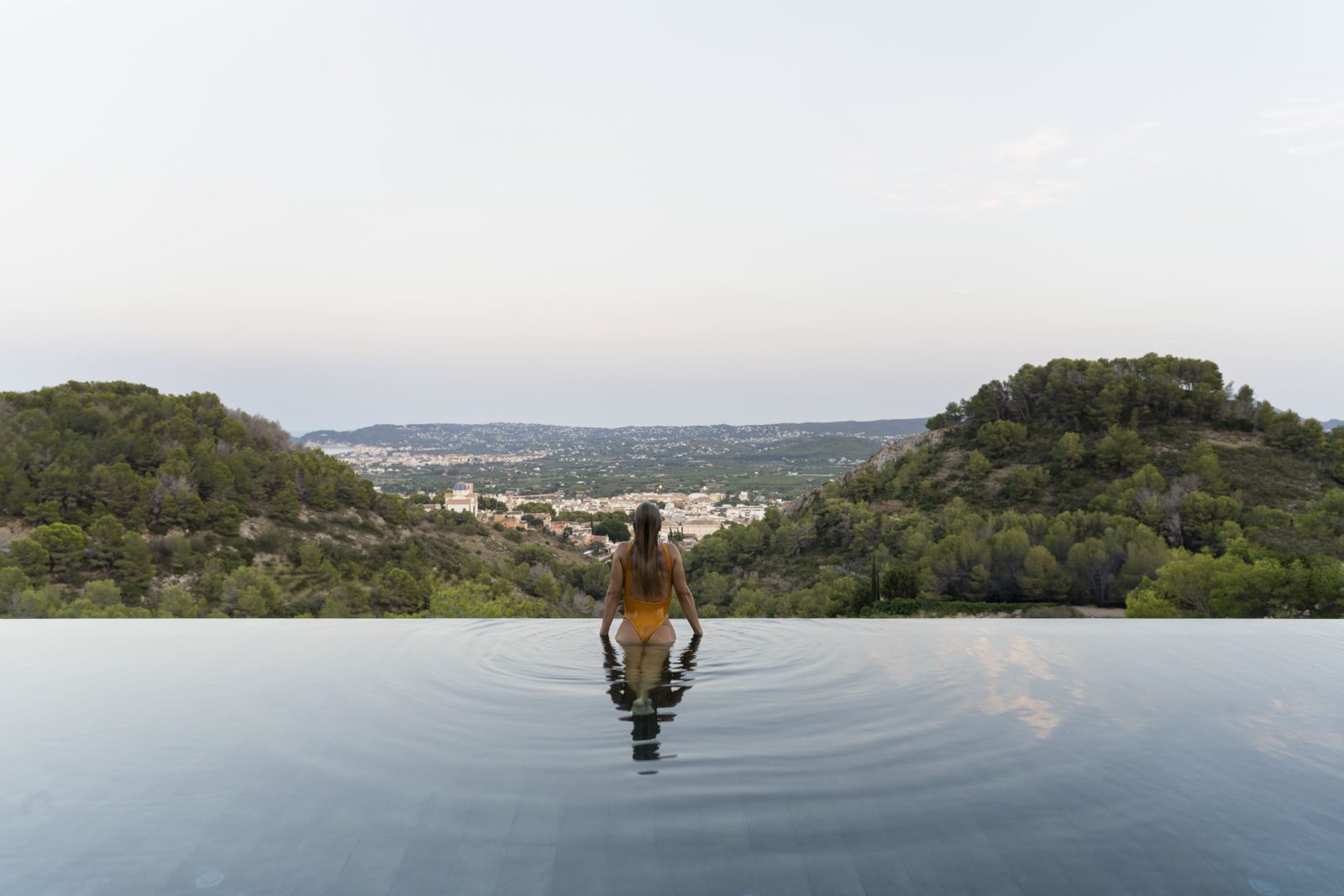Stunning sea and mountain views from the pool of a 5-bedroom villa in Javea - The Estates