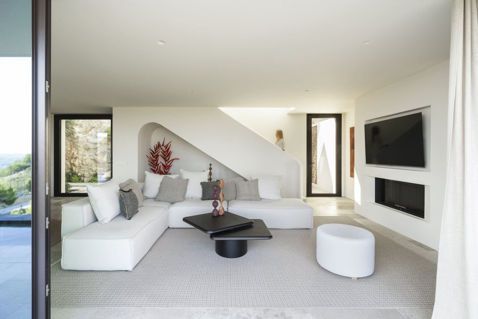 Stylish living room with views of the countryside in a 5-bedroom villa in Javea - The Estates