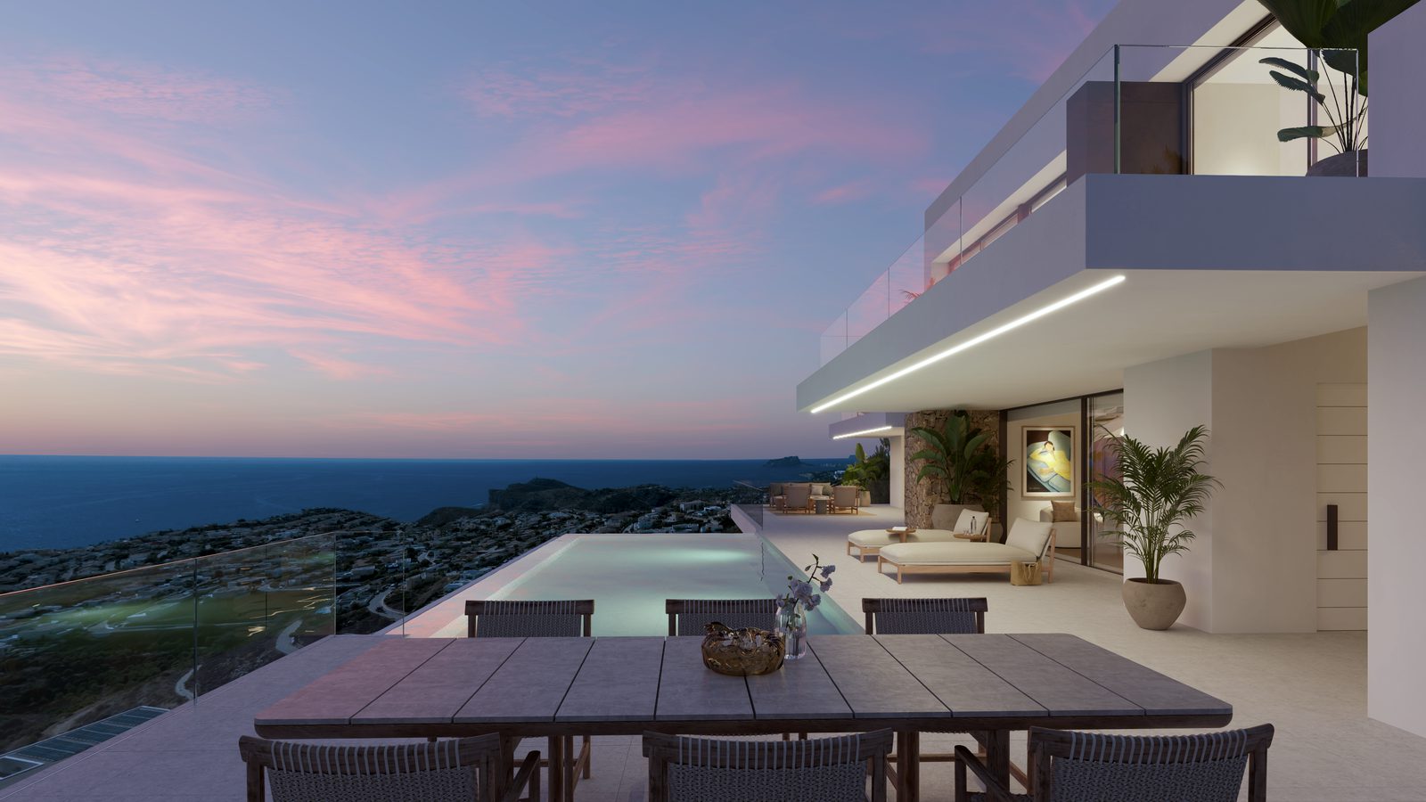 Stunning sea views from the terrace of a 4-bedroom villa in Benitachell - The Estates