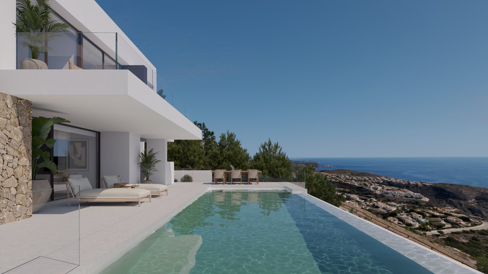 Stunning sea views from the terrace of a 4-bedroom villa in Benitachell - The Estates