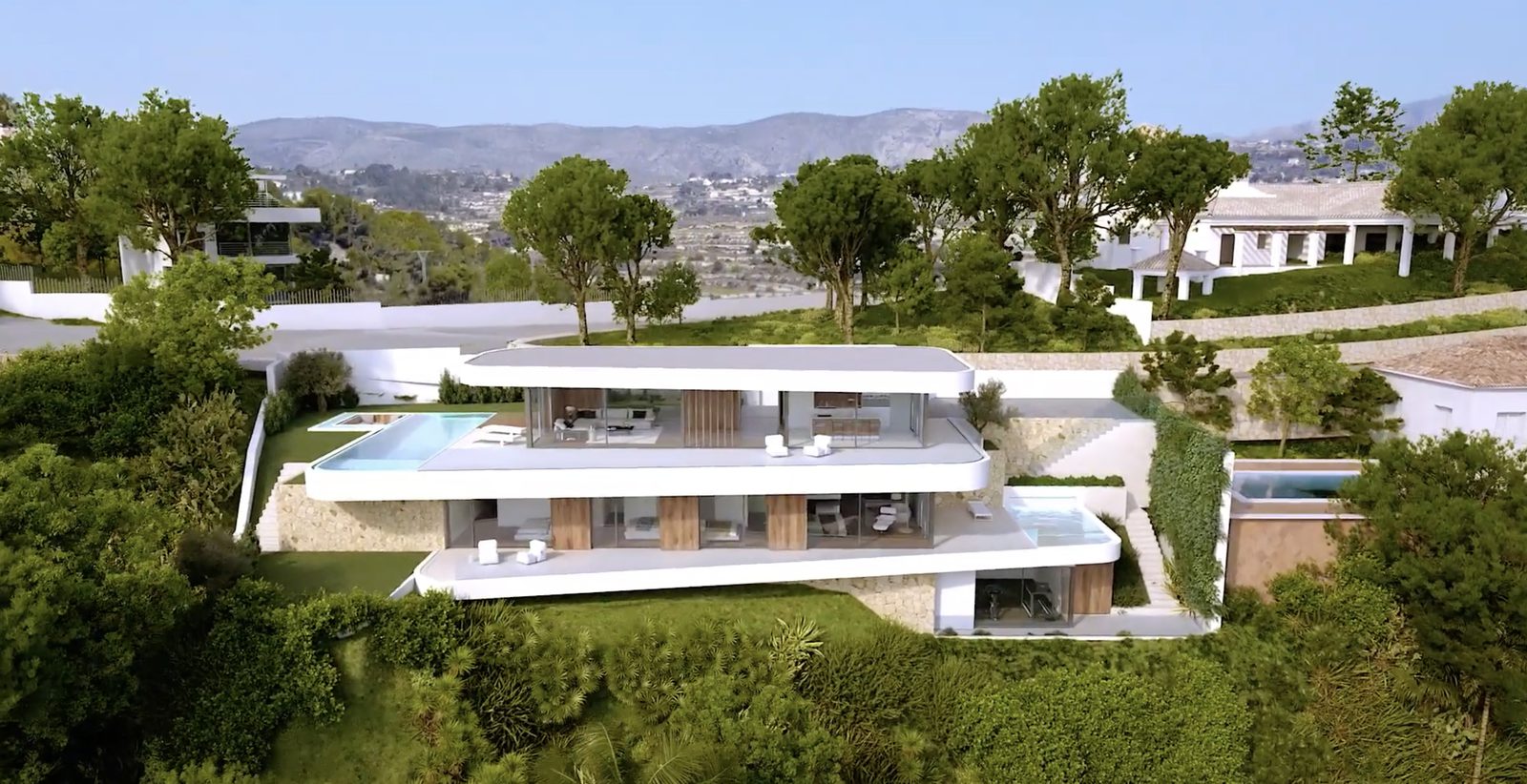 Panoramic sea and mountain views of a modern 4-bedroom villa in Moraira - The Estates