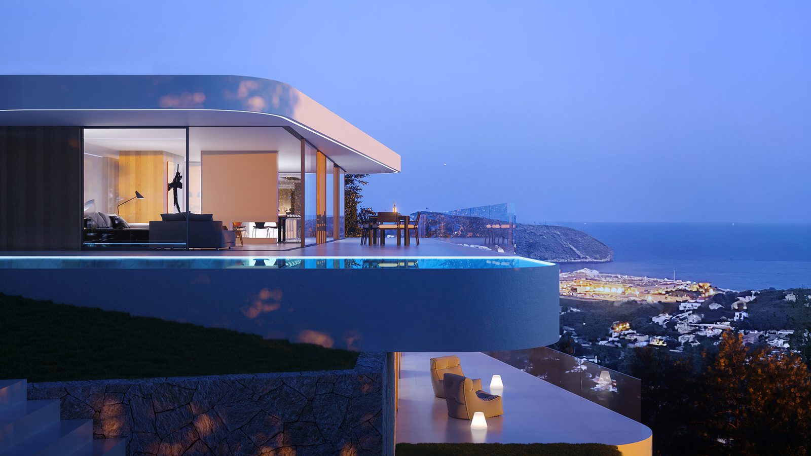 Stunning sea and mountain views from a modern 4-bedroom villa in Moraira - The Estates