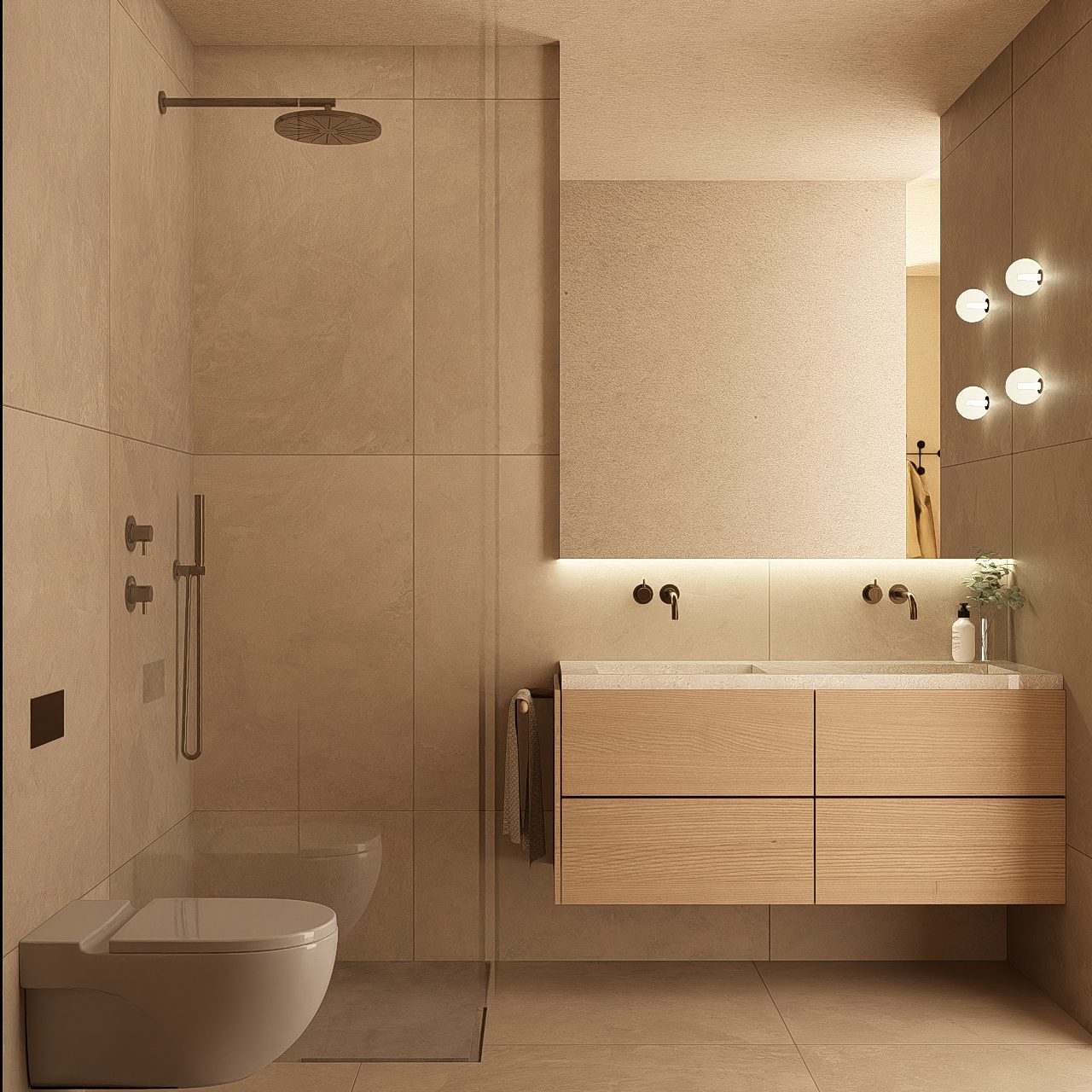 Modern bathroom design in a 3-bedroom apartment in Jávea - The Estates