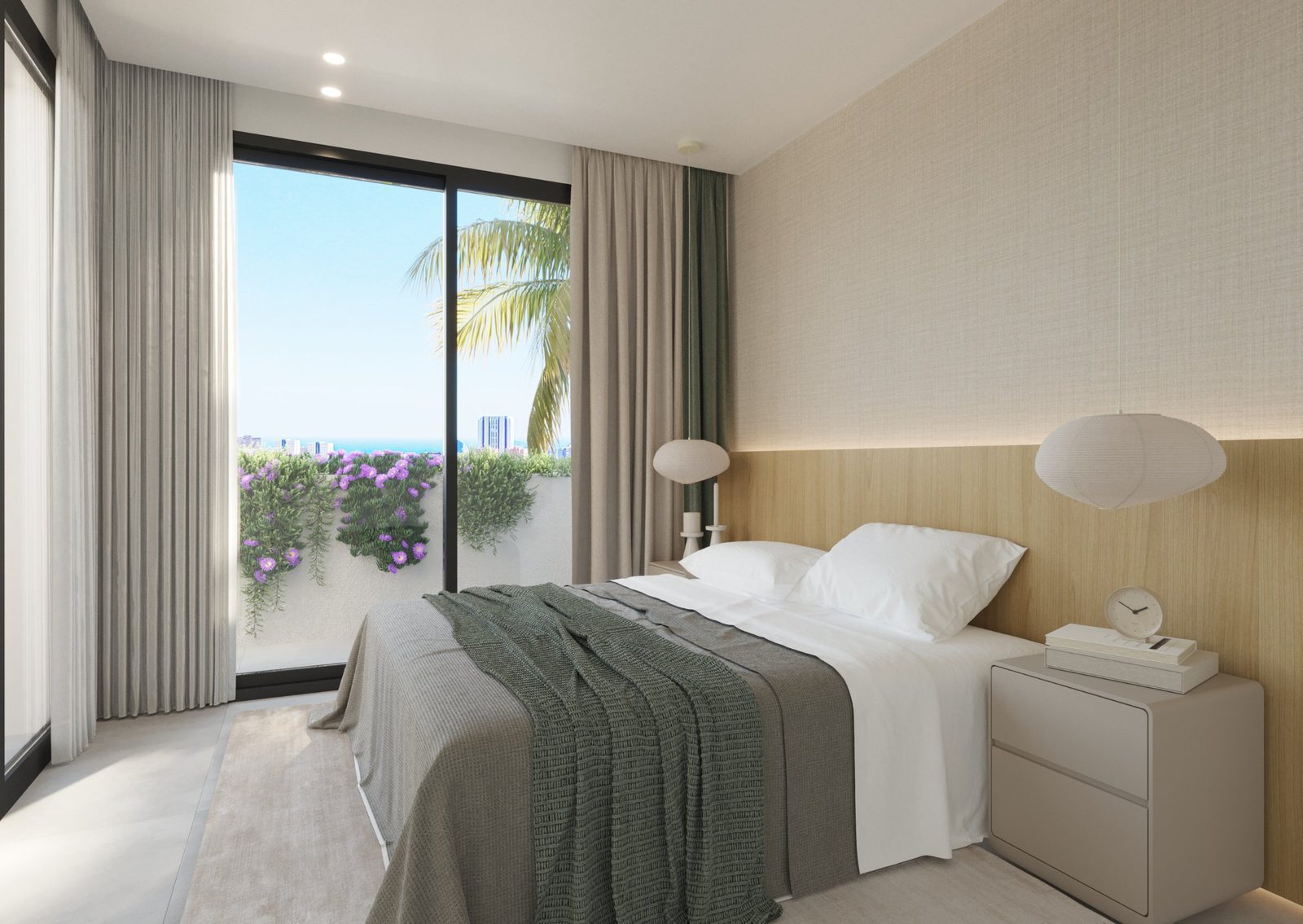 A bright bedroom with sea views in a 4-bedroom villa in Finestrat - The Estates