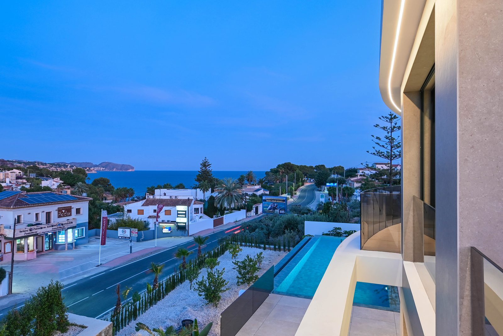 Sea view from the balcony and pool terrace of a 4-bedroom villa in Benissa - The Estates