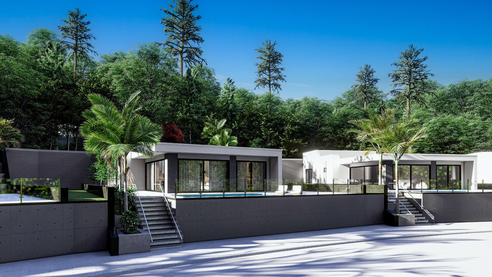 Modern villa exterior with