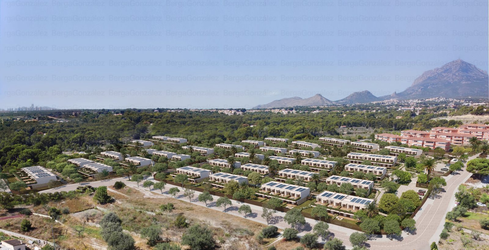 Aerial view of the residential development