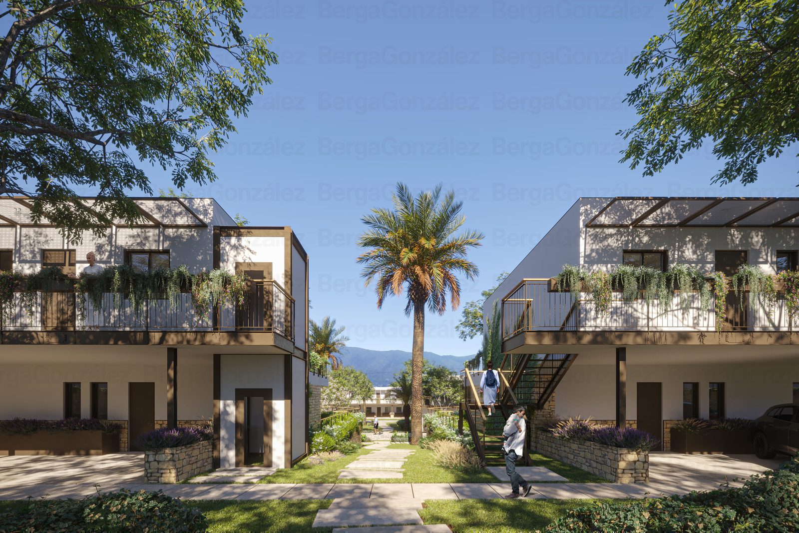 Exterior view of a 1-bedroom apartment with a garden and balcony in Alfaz del Pi - The Estates