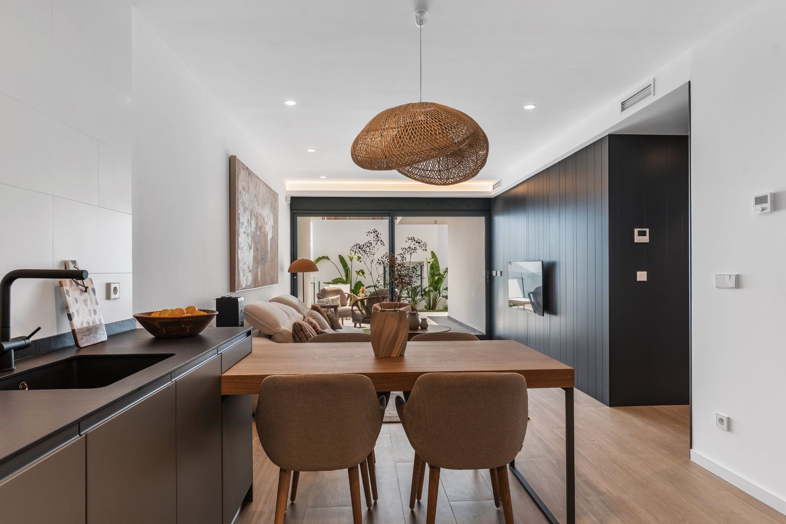 Stylish living and dining area of a 3-bedroom apartment in Benitachell - The Estates